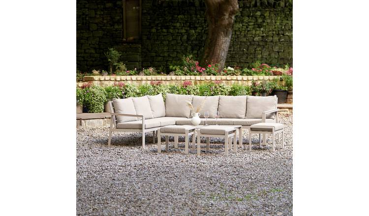 Pacific Aruba 10 Seater Metal Garden Corner Sofa Set - Grey
