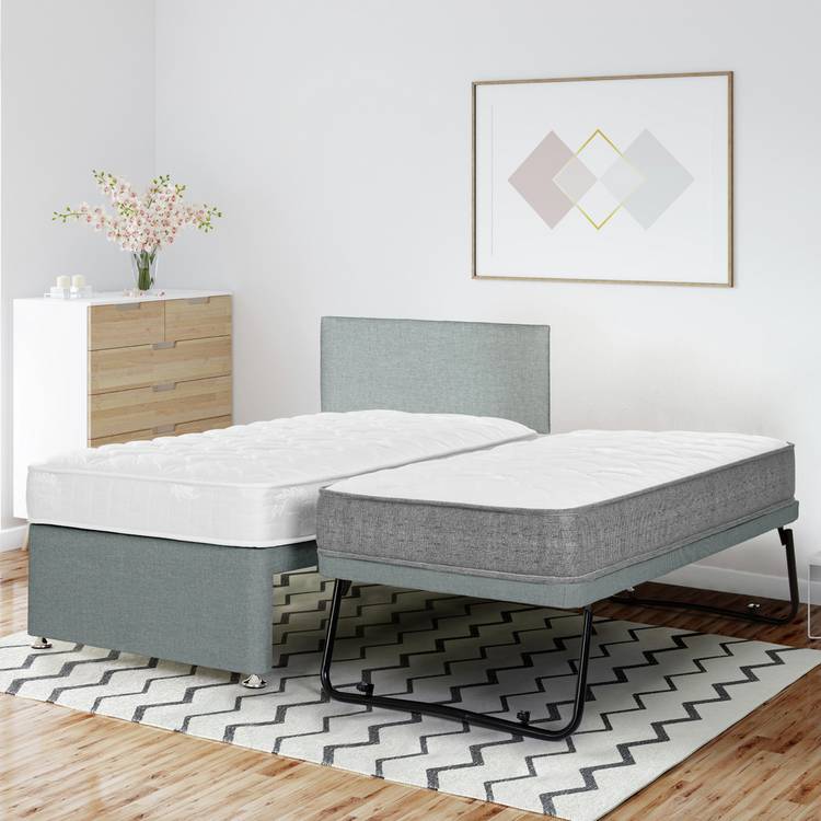 Argos Home Bertrum Fabric Guest Bed with Trundle - Grey 0