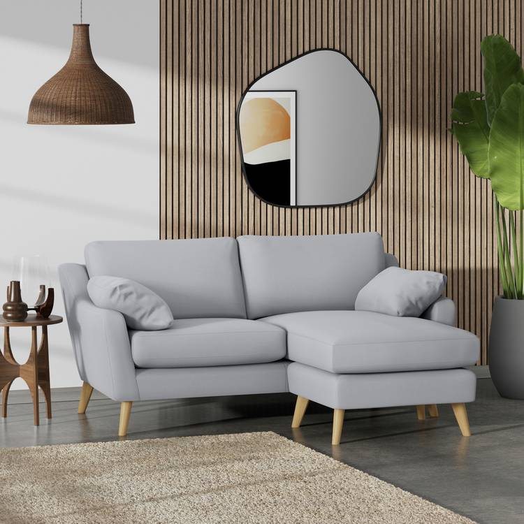 Habitat Ivor Right Hand Corner Sofa - Grey - Ash Leg 0