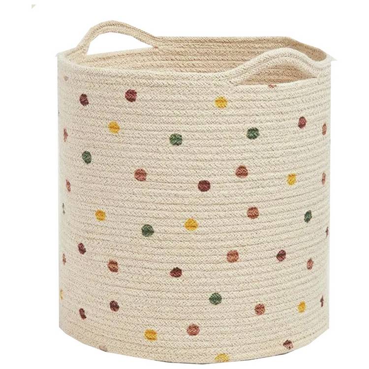 Great Little Trading Company Rope Storage Basket-Pastel Spot 0