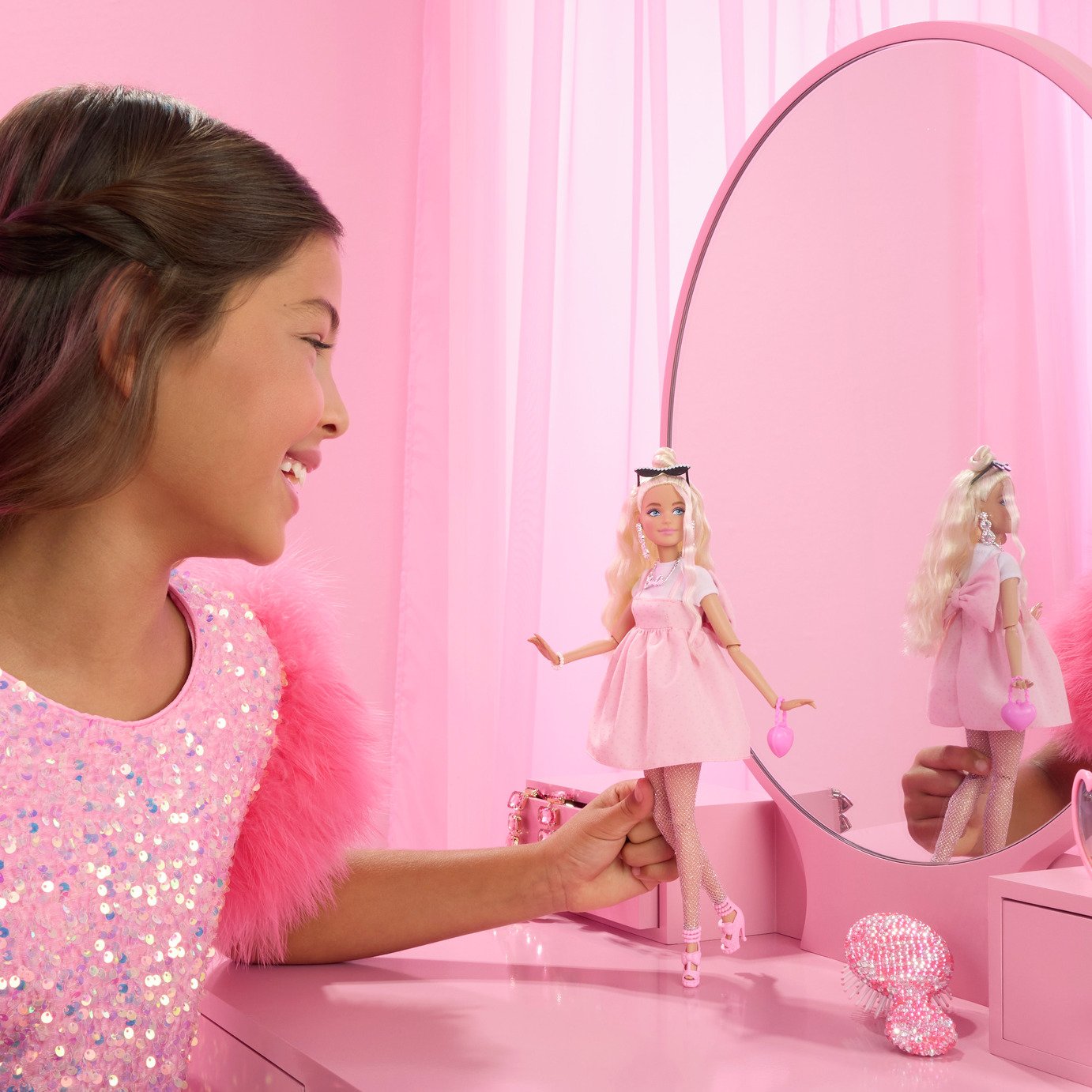 barbie doll pink dress Barbie Petal Pop Doll and Accessories - Rose