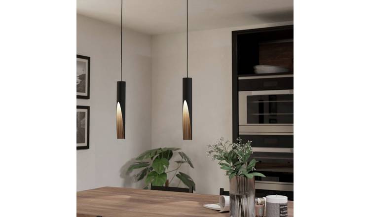 EGLO Barbotto Steel LED Pendant Light - Black & Brown