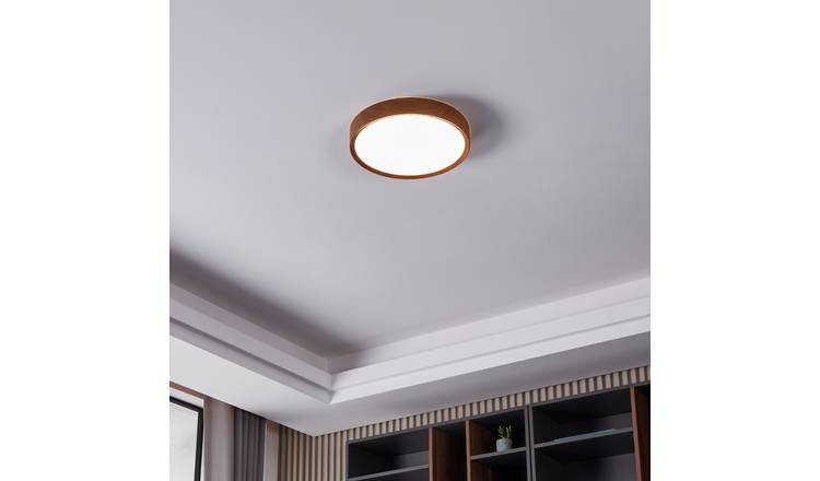 EGLO Musurita LED Flush Ceiling Light - Natural Wood