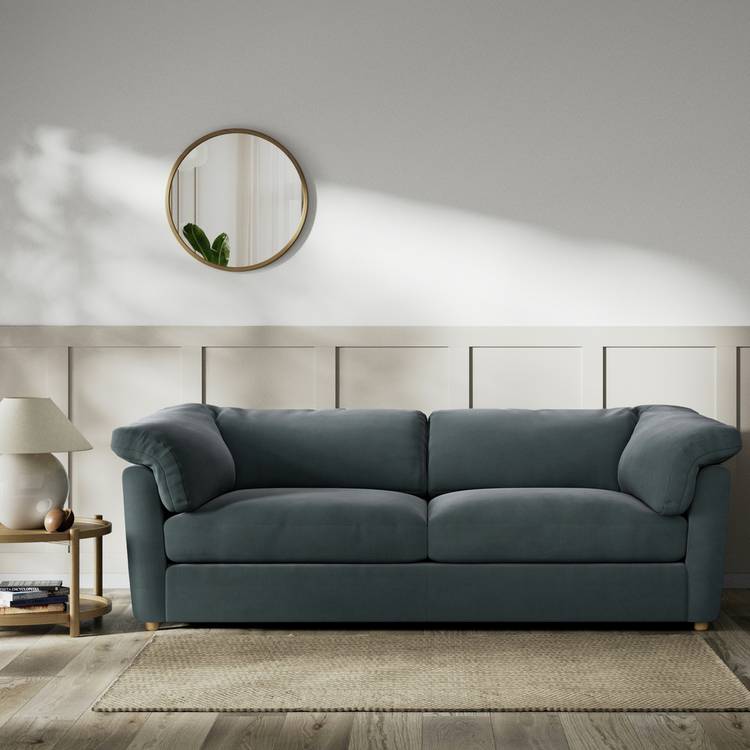 Habitat Wynn Fabric 4 Seater Sofa - Charcoal - Ash Leg 0