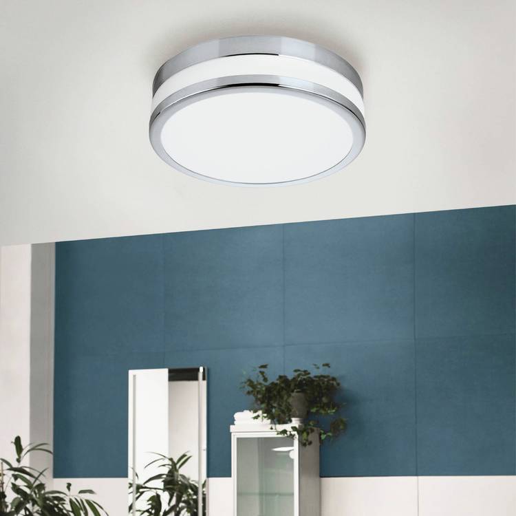 EGLO Palermo Steel LED Flush Ceiling Light - Chrome 0