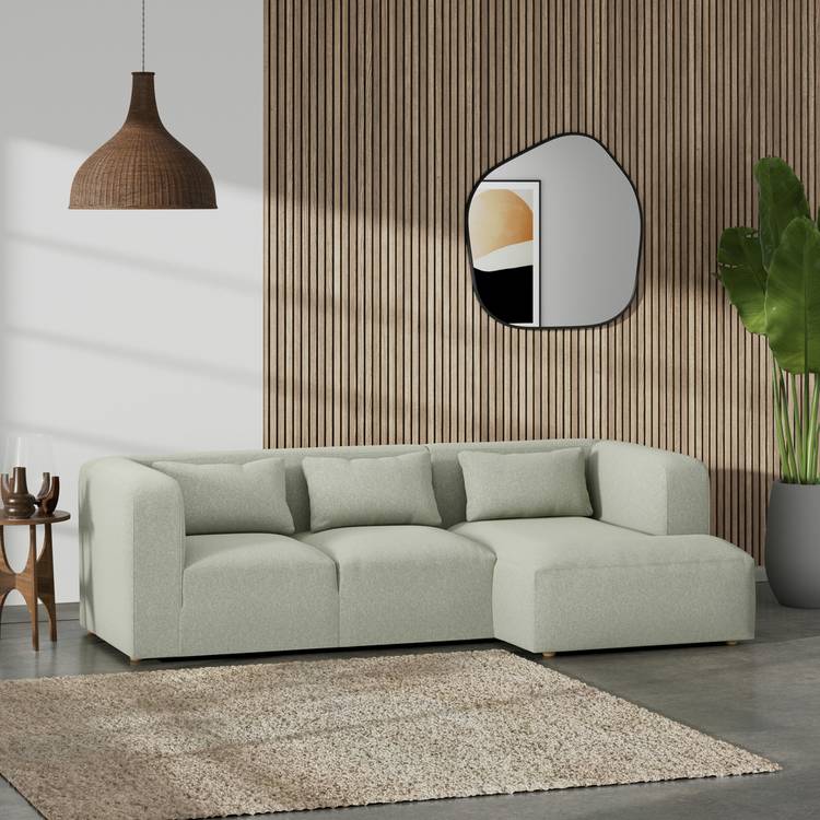Habitat Lars Right Hand Corner Sofa - Sage Green - Ash Leg 0