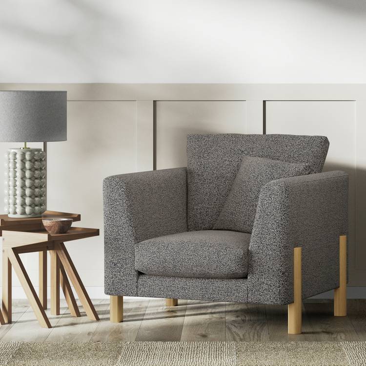 Habitat Aston Fabric Armchair - Charcoal - Ash Leg 0