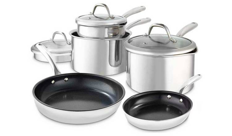 good FOOD Tri Ply Stainless Steel 5 piece Pan Set