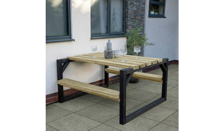 Forest Garden 4 Seater Wooden Garden Picnic Table - Natural