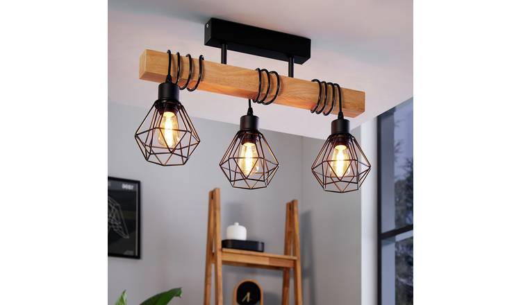 EGLO Townshend 5 3 Light Pendant Light - Black