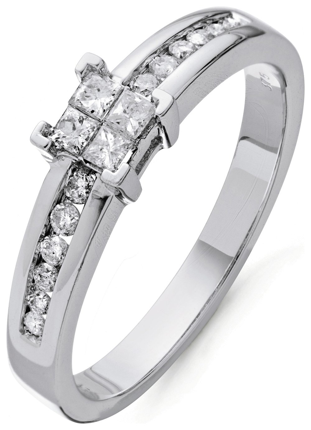 Revere 9ct White Gold 0.33ct tw Diamond Set Shoulder Ring-I Review