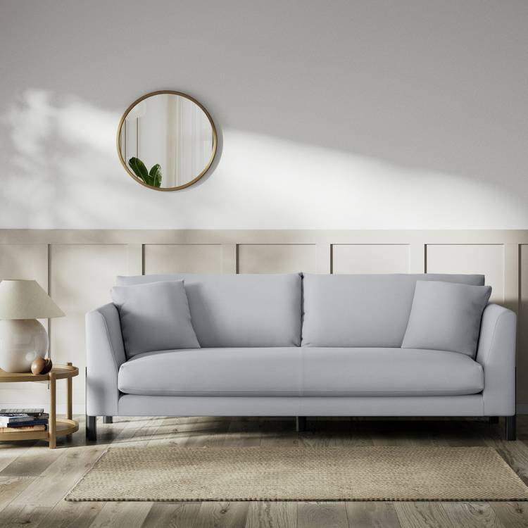 Habitat Aston Fabric 4 Seater Sofa - Grey - Black Leg 0