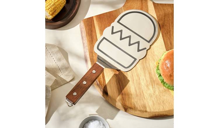  Home Stainless Steel Barbeque Burger Flipper