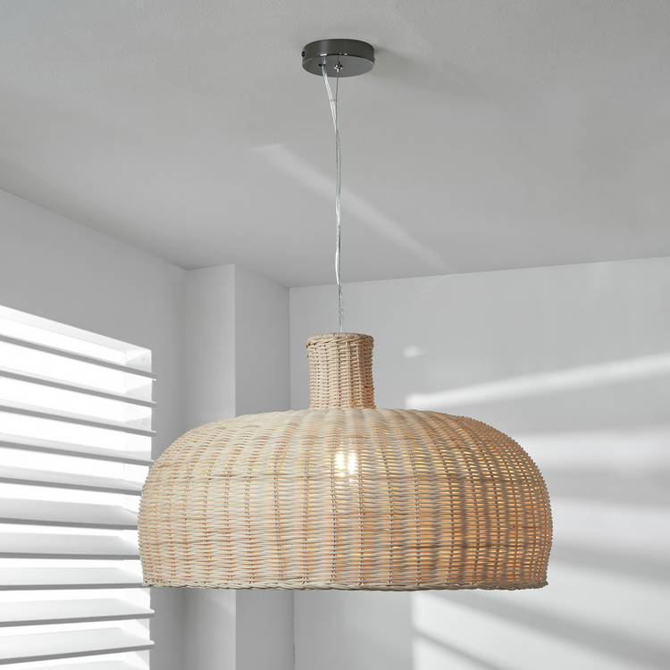 Pacific Caswell Rattan Dome Pendant Light - Natural 0