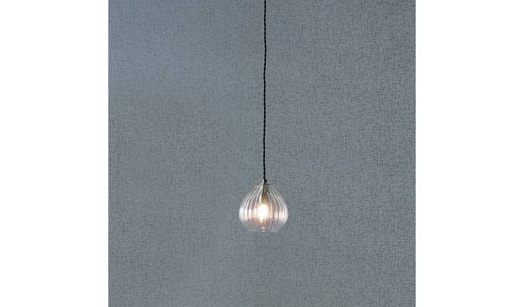 Pacific Ella Glass Teardrop Pendant Light - Brass