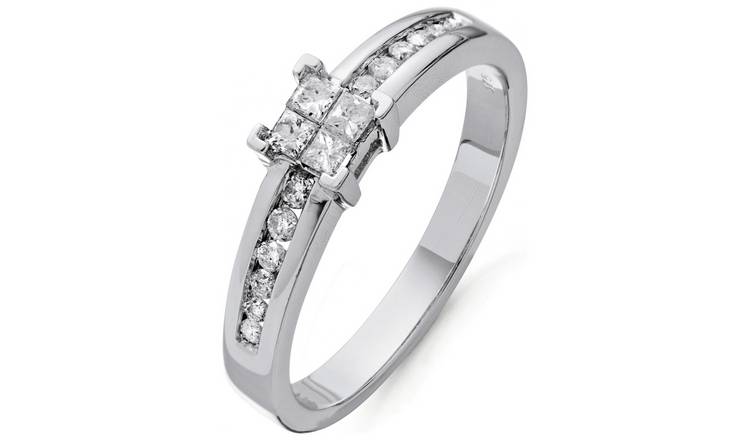 Buy Revere Sterling Silver Cubic Zirconia Solitaire Ring N Womens Rings Argos