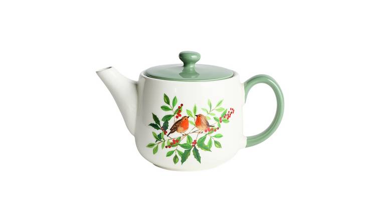 Argos Home Robin Stoneware Tea Pot - White