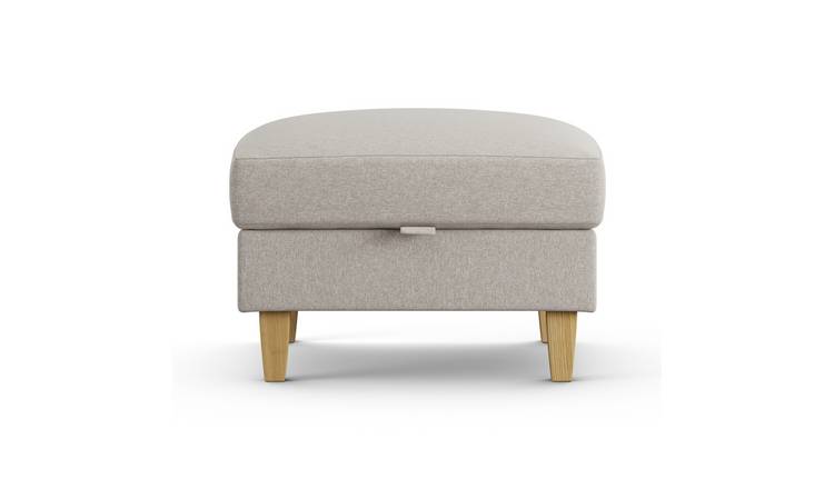 Habitat Flint Fabric Storage Footstool - Stone