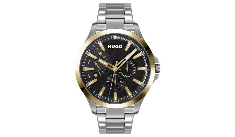 HUGO Men's Silver Strap Dual Tone Dial Bracelet Watch