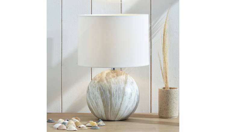 Pacific Viejo Ceramic Stone Effect Table Lamp - Grey & White