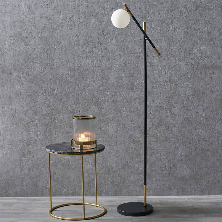 Pacific Wanda Metal Orb Floor Lamp - Black & White 0