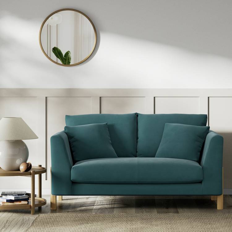Habitat Aston Fabric 2 Seater Sofa - Teal - Ash Leg 0