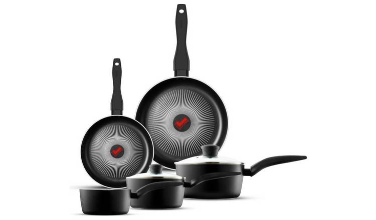 Tower Smart Gourmet 5 Piece Aluminium Pan Set - Black