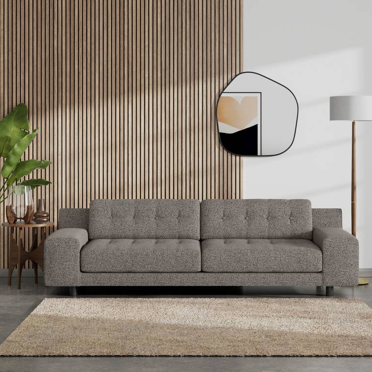 Habitat Hendricks Fabric 4 Seater Sofa - Charcoal- Black Leg 0