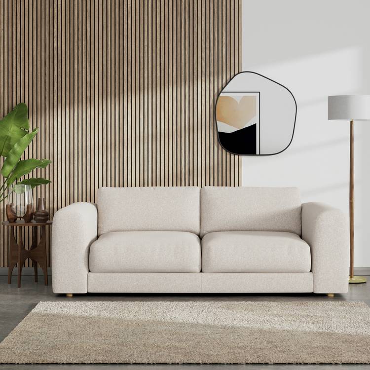 Habitat Ayr Large Fabric 3 Seater Sofa - Natural 0