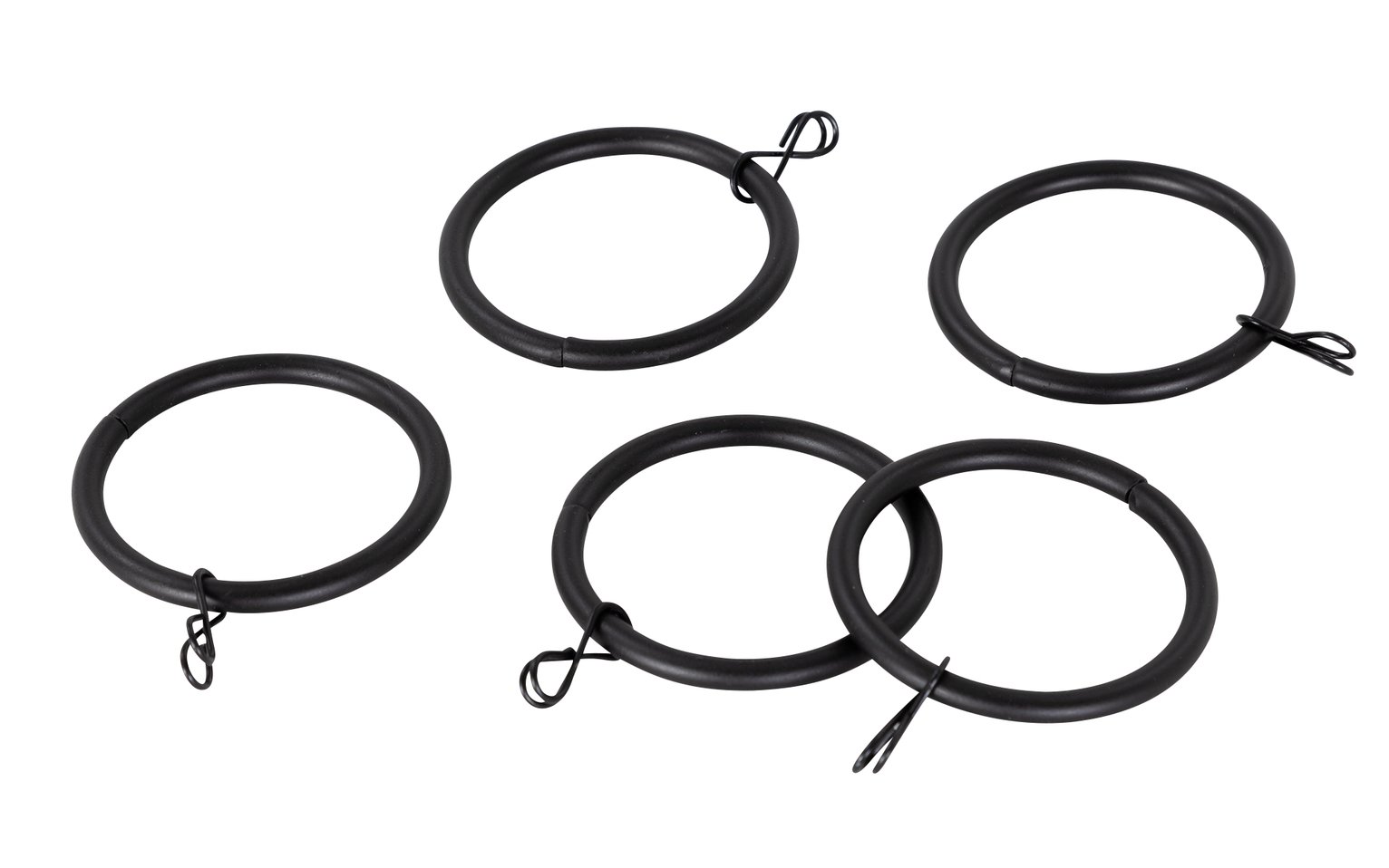 Argos Home 20 Metal Curtain Rings - Black