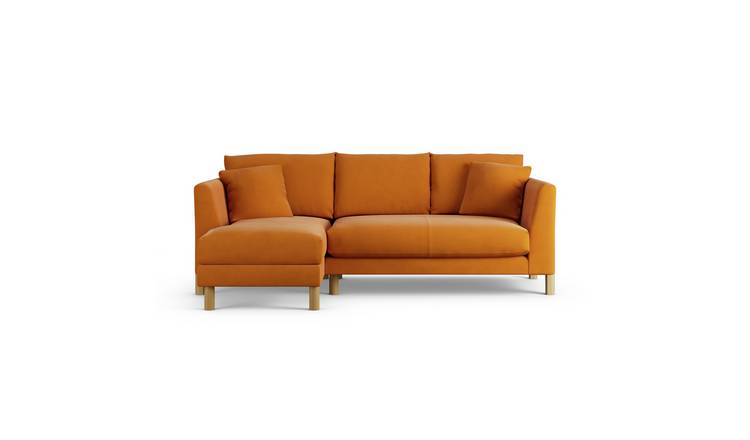 Habitat Aston Left Hand Corner Sofa - Orange - Ash Leg