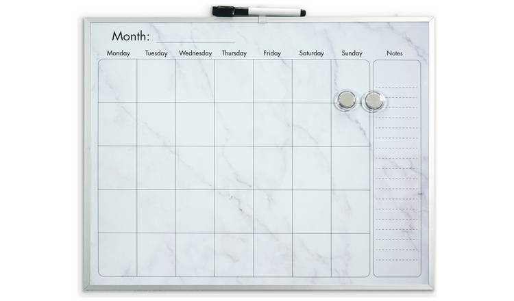 Cathedral Marble Effect Magnetic Calendar Board -40.5 x 51cm