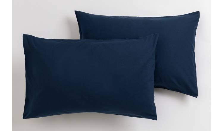 Home Essentials Soft Touch Standard Pillowcase Pair - Navy