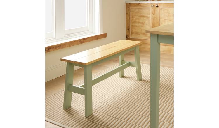 Argos Home Chicago Solid Wood Dining Bench - Sage Green