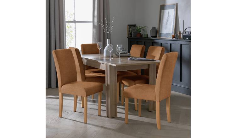 Argos Home Miami Extending Table & 4 Tan Chairs