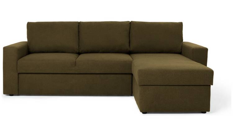 Argos Home Miller Fabric Right Hand Chaise Sofa Bed - Khaki