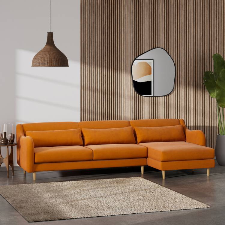 Habitat Turnmill Right Hand Corner Sofa -  Orange 0