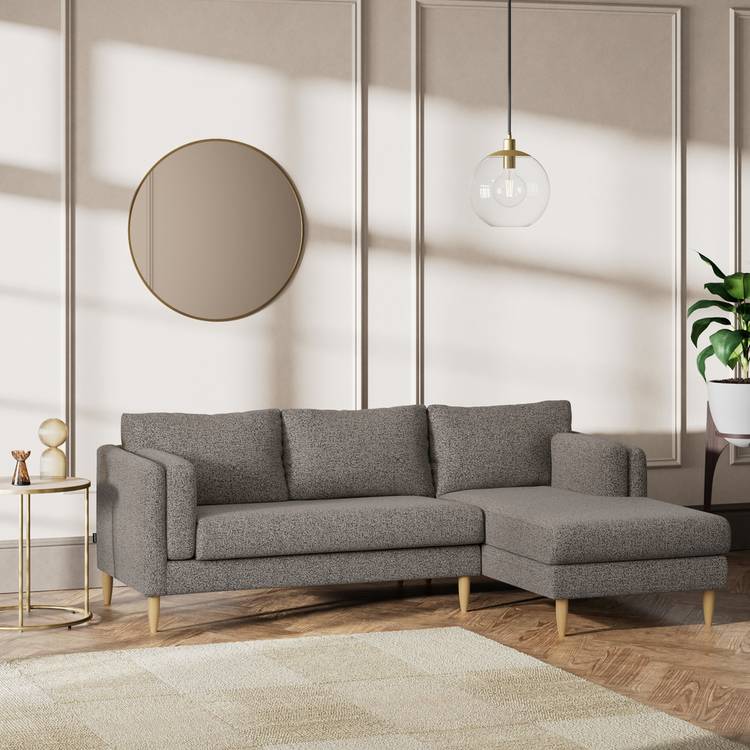 Habitat Newington Right Hand Corner Sofa - Charcoal -Ash Leg 0