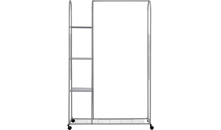 Buy Argos Home Clothes Rail with Shelves Silver Clothes rails