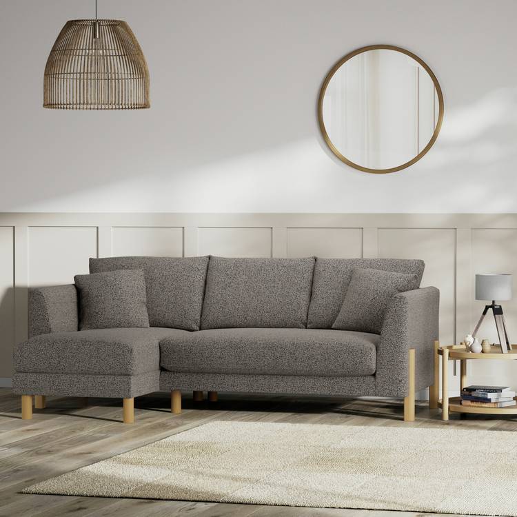 Habitat Aston Left Hand Corner Sofa - Charcoal - Ash Leg 0