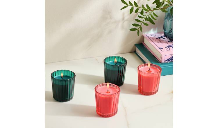 Habitat Ribbed Votive Candle Gift Set of 4