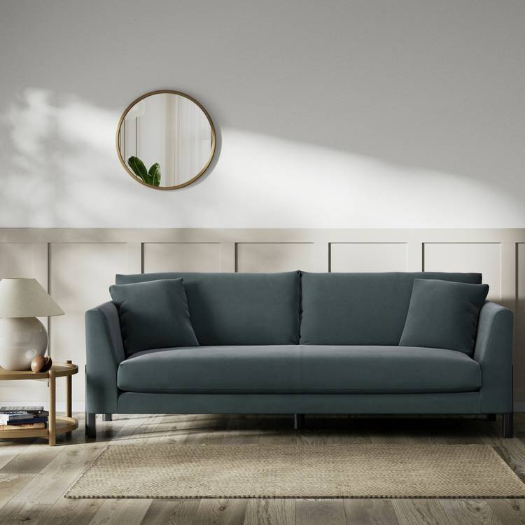 Habitat Aston Fabric 4 Seater Sofa - Charcoal - Black Leg 0