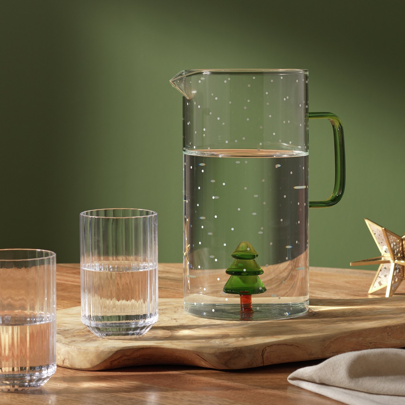 3D Xmas Tree Glass Jug