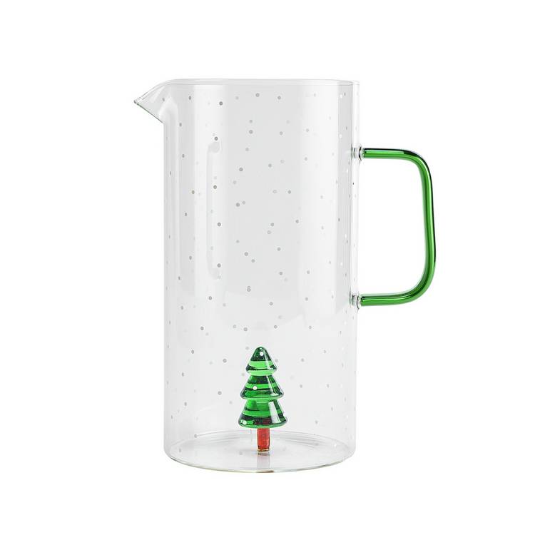 Habitat 3D Xmas Tree Glass Jug - White 0