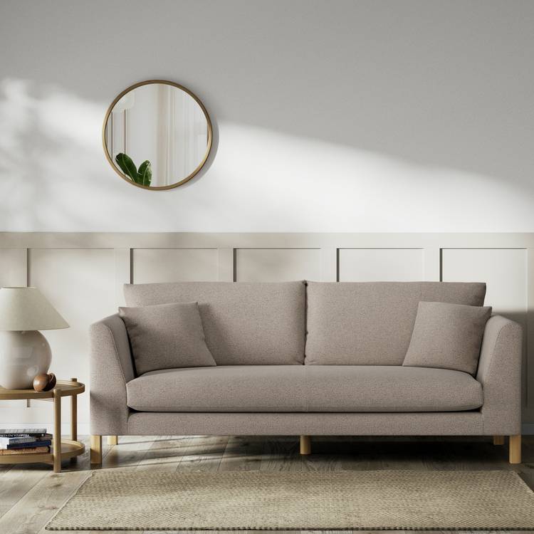 Habitat Aston Fabric 3 Seater Sofa - Mocha - Ash Leg 0