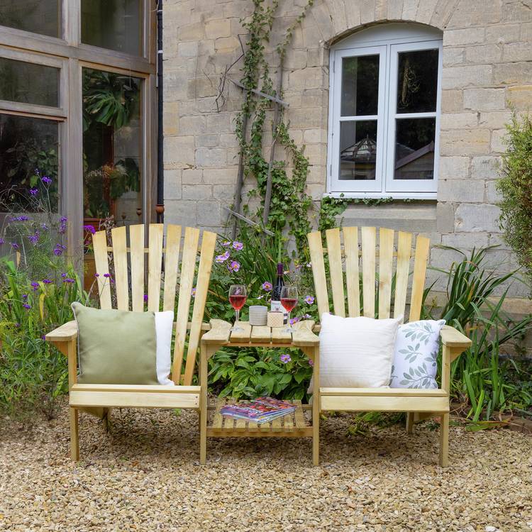 Buy Forest Garden Florida Wooden Garden Love Seats Natural