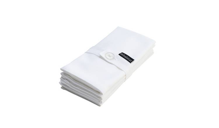 Habitat Pack of 4 Napkins - White