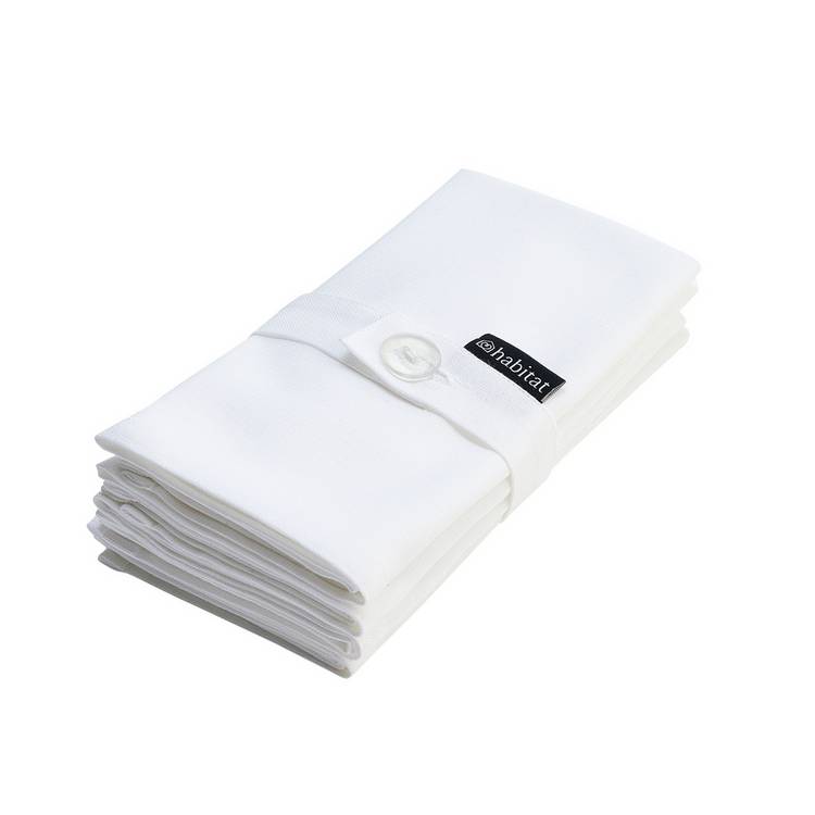Habitat Pack of 4 Napkins - White 0