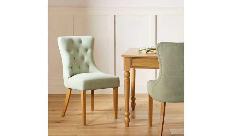 Argos Home Novara Pair of Fabric Dining Chair - Green