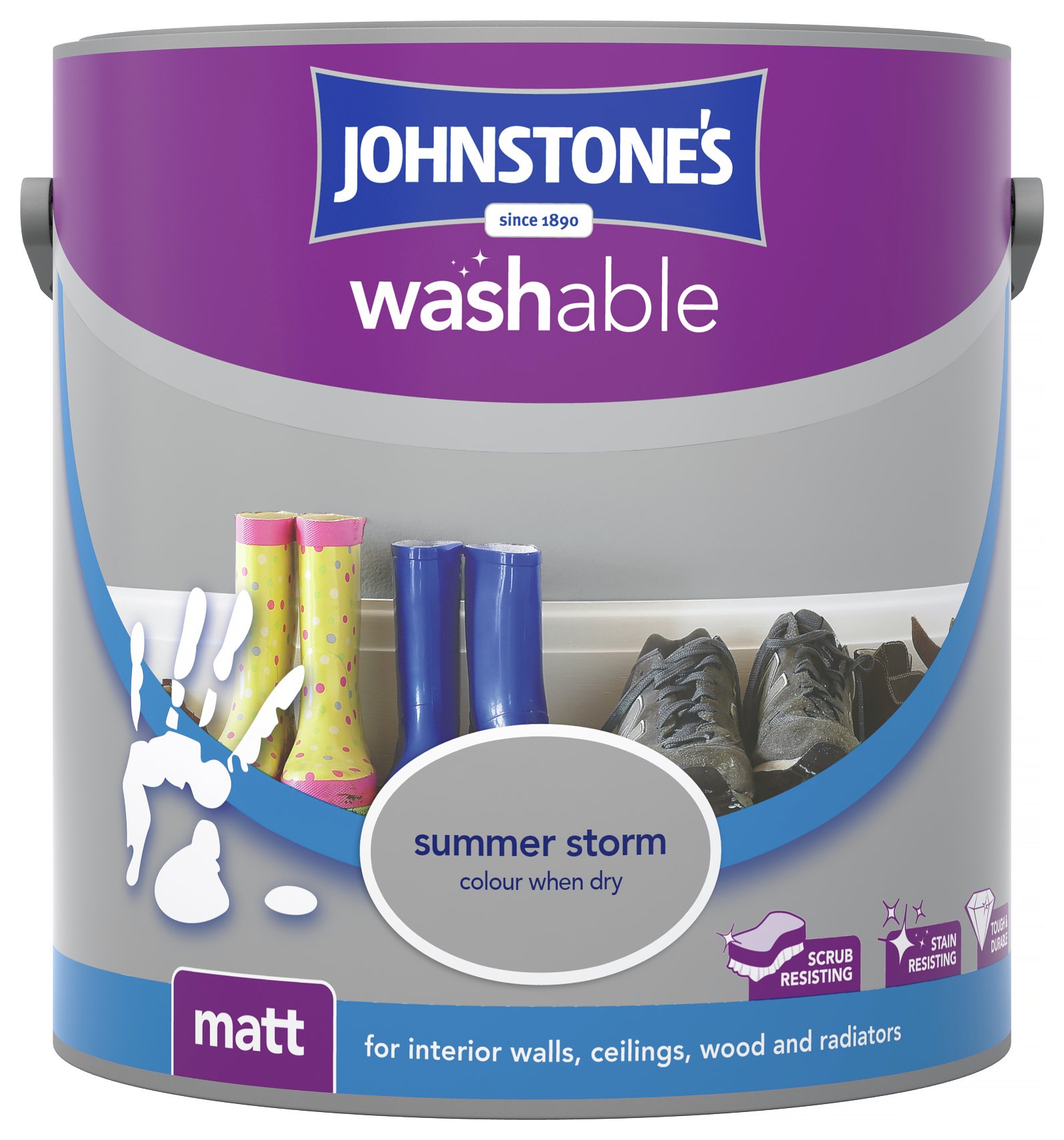 Johnstone's Washable Matt Emulsion Paint 2.5L - Summer Storm